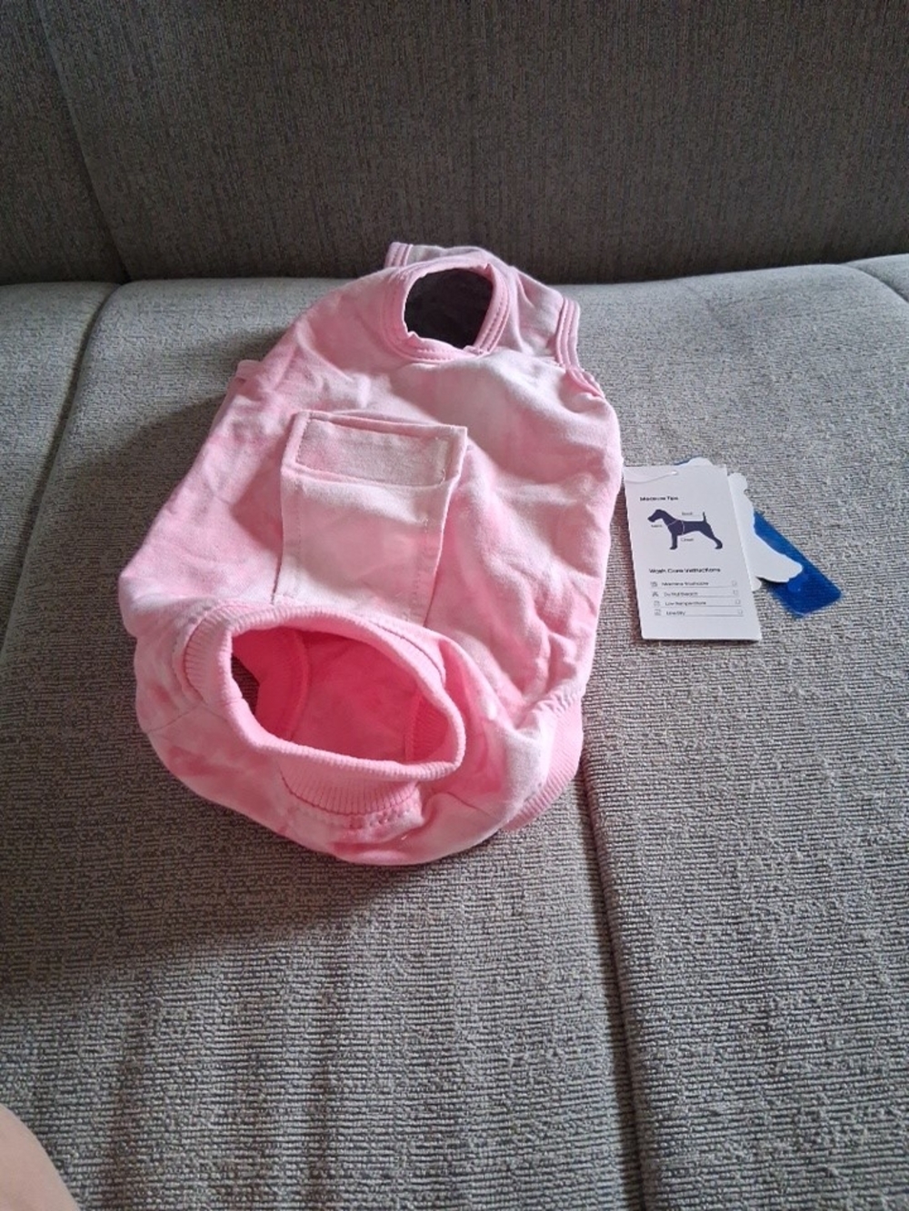 XS Pink Dog Sleeveless Outfit with Full Belly Band  - Comfortable Pet Tie Dye